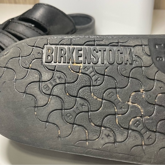 Tatami Birkenstock Women’s 8 Men's 6 Black Leather Clogs Mules Slip On - Picture 11 of 16